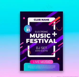 时尚潮流几何抽象音乐海报设计图片