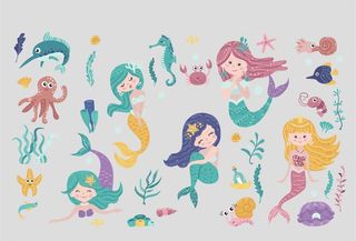 卡通美人鱼图片