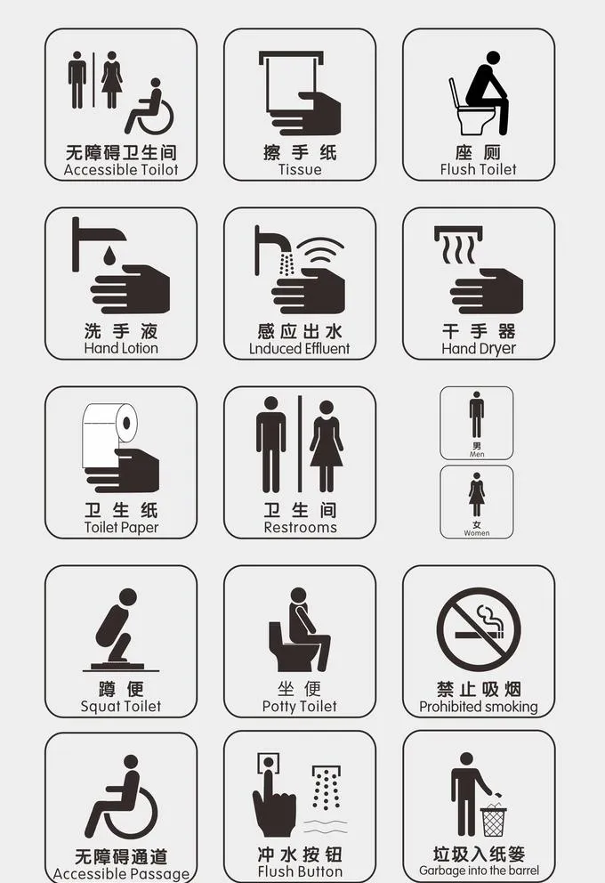 卫生间系统标识设计图片