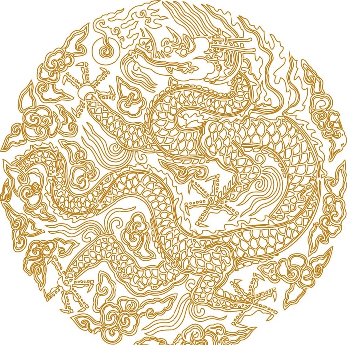 盘龙纹图片ai矢量模版下载