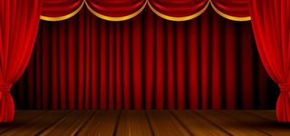 红色舞台帷幕背景图片