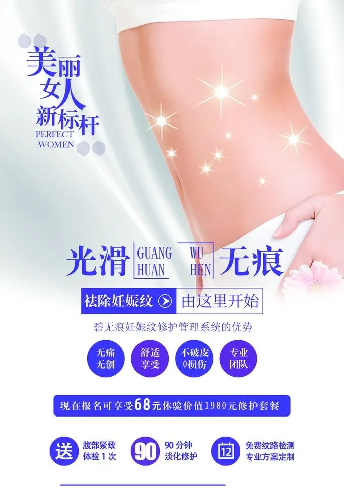 妊娠纹医美海报图片(1772x2657)psd模版下载