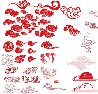 手绘卡通云朵祥云矢量图图片