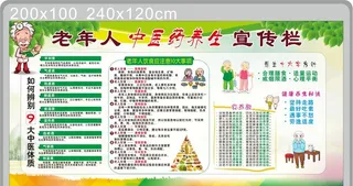 老年人中医药健康养生宣传栏图片