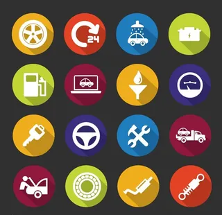圆形汽车维修图标图片