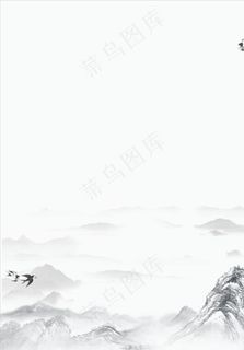 中国风山水水墨画古风国画复古图片