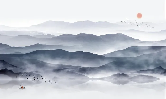 新中式意境水山水画图片(9071x5669)psd模版下载