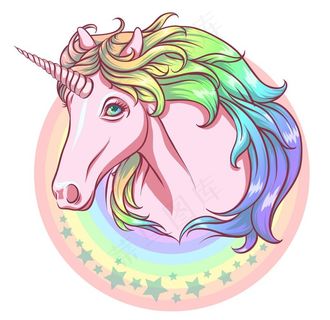 ins风彩虹梦幻独角兽图片