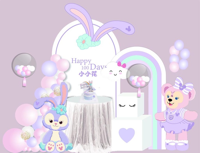 可爱兔子生日宴图片