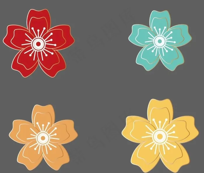 花瓣图片ai矢量模版下载