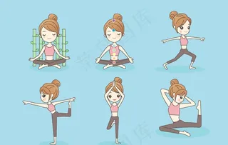 精致女孩美容护肤瑜伽图片