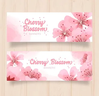 矢量水彩樱花素材图片