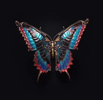 金属 蝴蝶 素材图片
