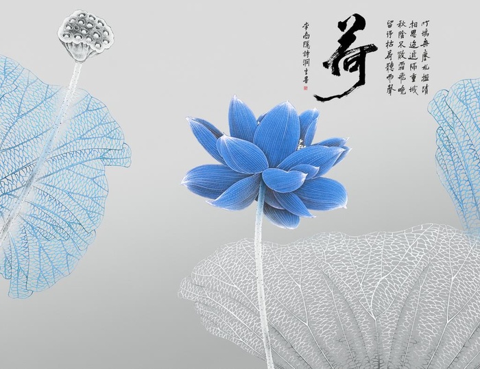 简约荷花背景图片