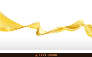金色奢华飘带曲线图片