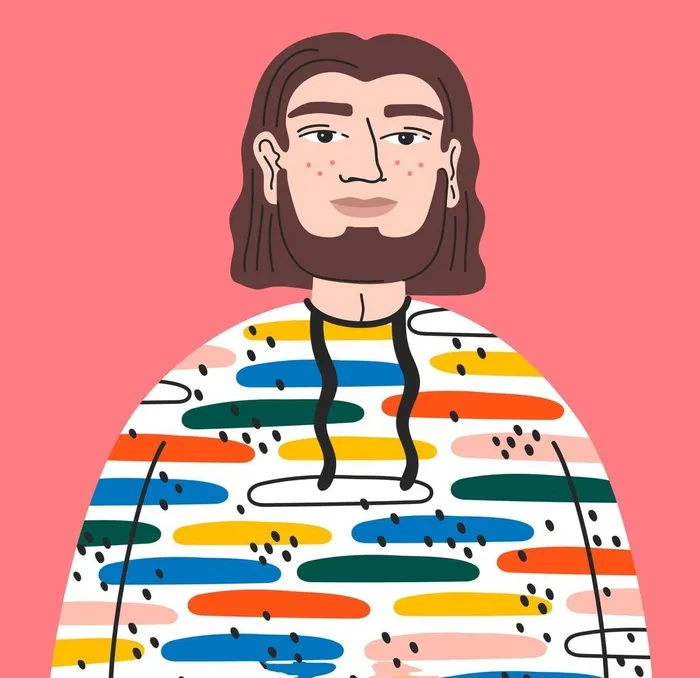 男生头像插画图片