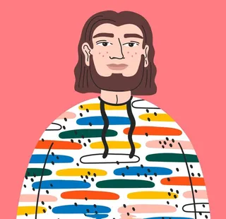 男生头像插画图片