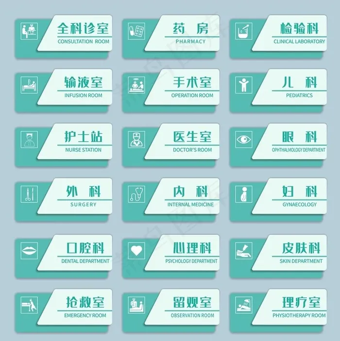 医院科室牌图片cdr矢量模版下载