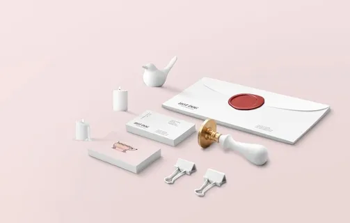 信纸办公文具样机图片