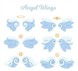 6款创意天使翅膀设计矢量素材图片