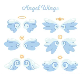 6款创意天使翅膀设计矢量素材图片
