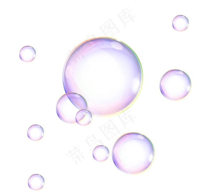 彩色透明气泡元素图片