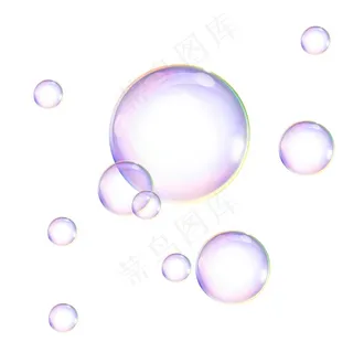 彩色透明气泡元素图片