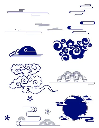 中式云纹山纹图片