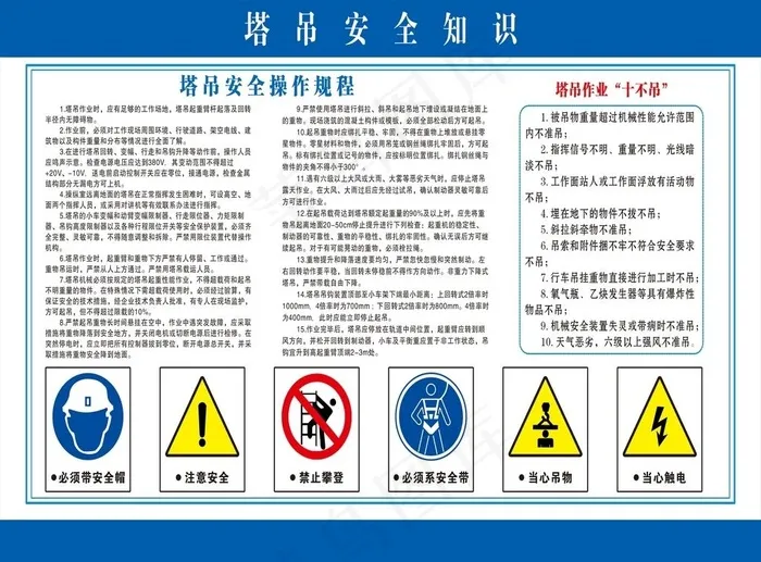 工地塔吊配电箱操作规程图片cdr矢量模版下载