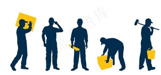工人剪影图片