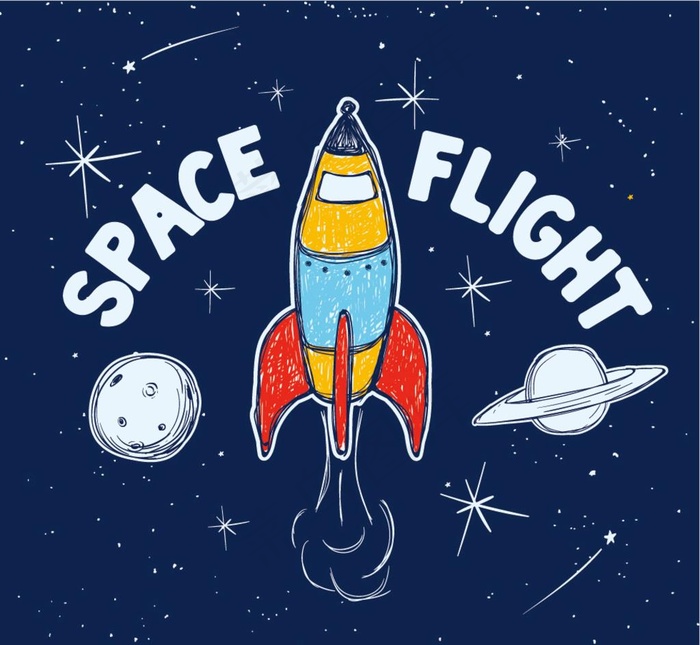 火箭儿童画图片