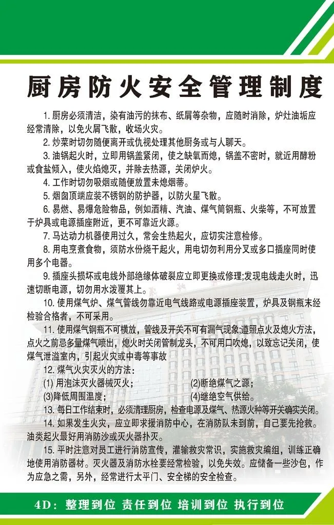 厨房防火安全管理制度图片ai矢量模版下载