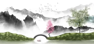 水墨背景墙图片