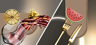 餐厅厨房高脚杯酒店餐具装饰画图片