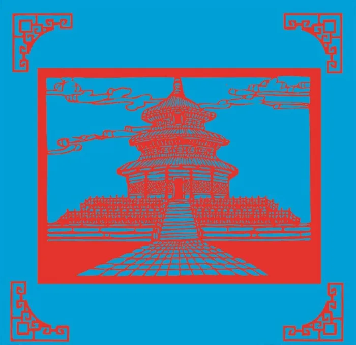 天坛剪纸图片ai矢量模版下载