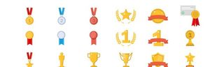 矢量奖杯奖牌图片