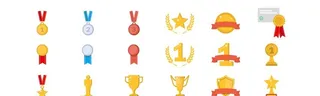 矢量奖杯奖牌图片
