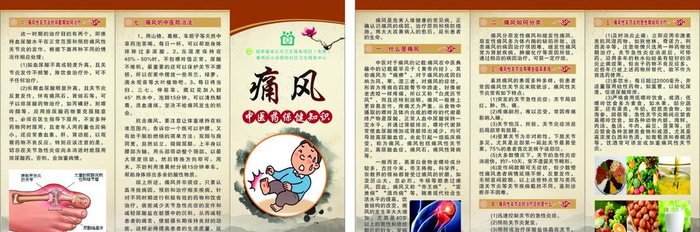 痛风中医药保健知识图片cdr矢量模版下载
