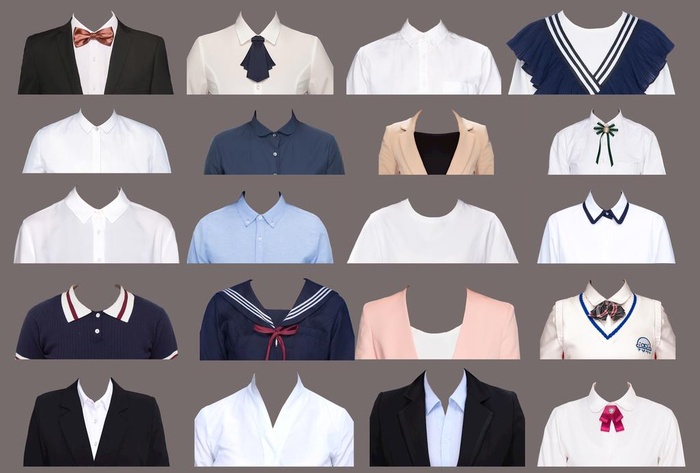 证件照衣服图片(5787x4093)psd模版下载