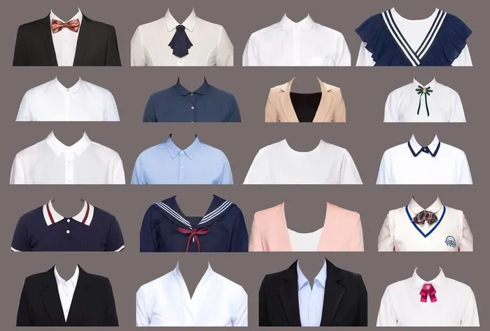证件照衣服图片(5787x4093)psd模版下载