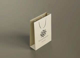 纸质商超购物袋样机PSD模板图片