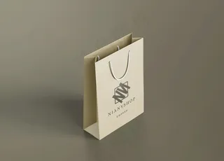 纸质商超购物袋样机PSD模板图片