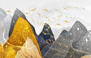 山水画 中式背景墙 装饰画 新图片