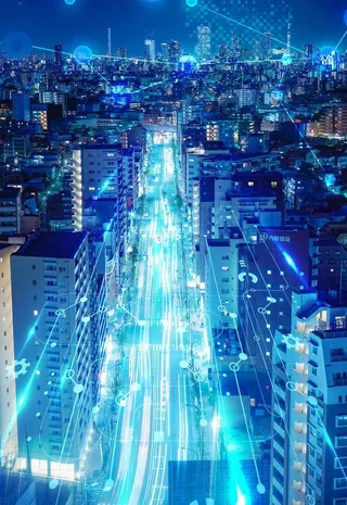 蓝色科技城市背景图片