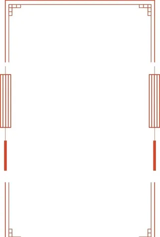 新年红色剪纸中式灯笼边框图片