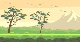 山野田园插画图片