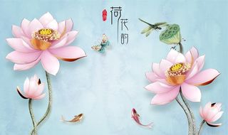 现代简约荷花背景图片