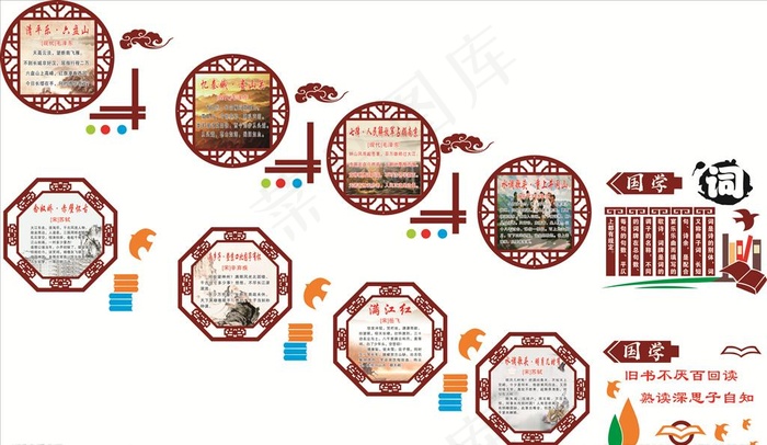 校园楼梯文化图片cdr矢量模版下载