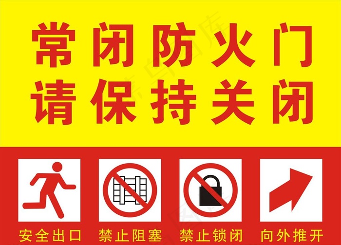 常闭防火门标识牌 常闭防火门图片
