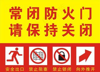 常闭防火门标识牌 常闭防火门图片